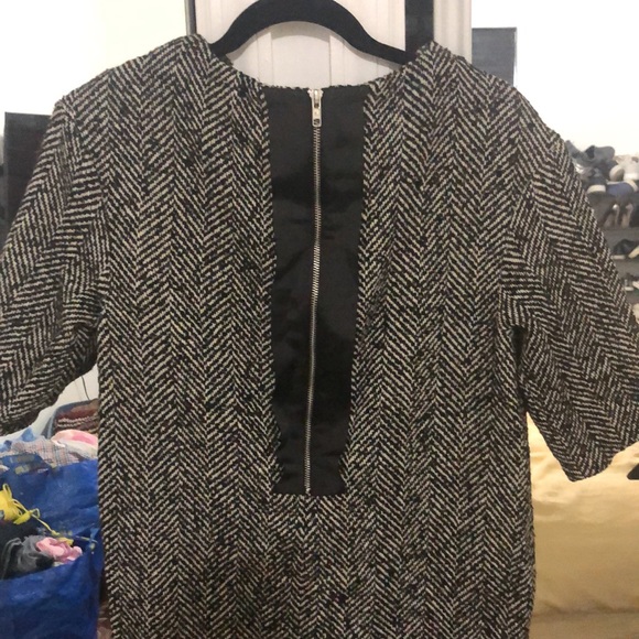 ASOS oversized wool shift dress w/ exposed zipper - Picture 4 of 4